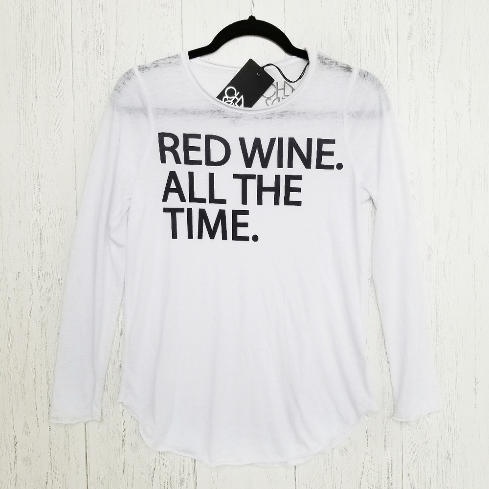 NWT Chaser Red Wine Time Long Sleeve Top Sz Small - Picture 8 of 8